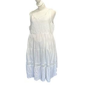 Studio West women's 2XL white sleeveless midi dress